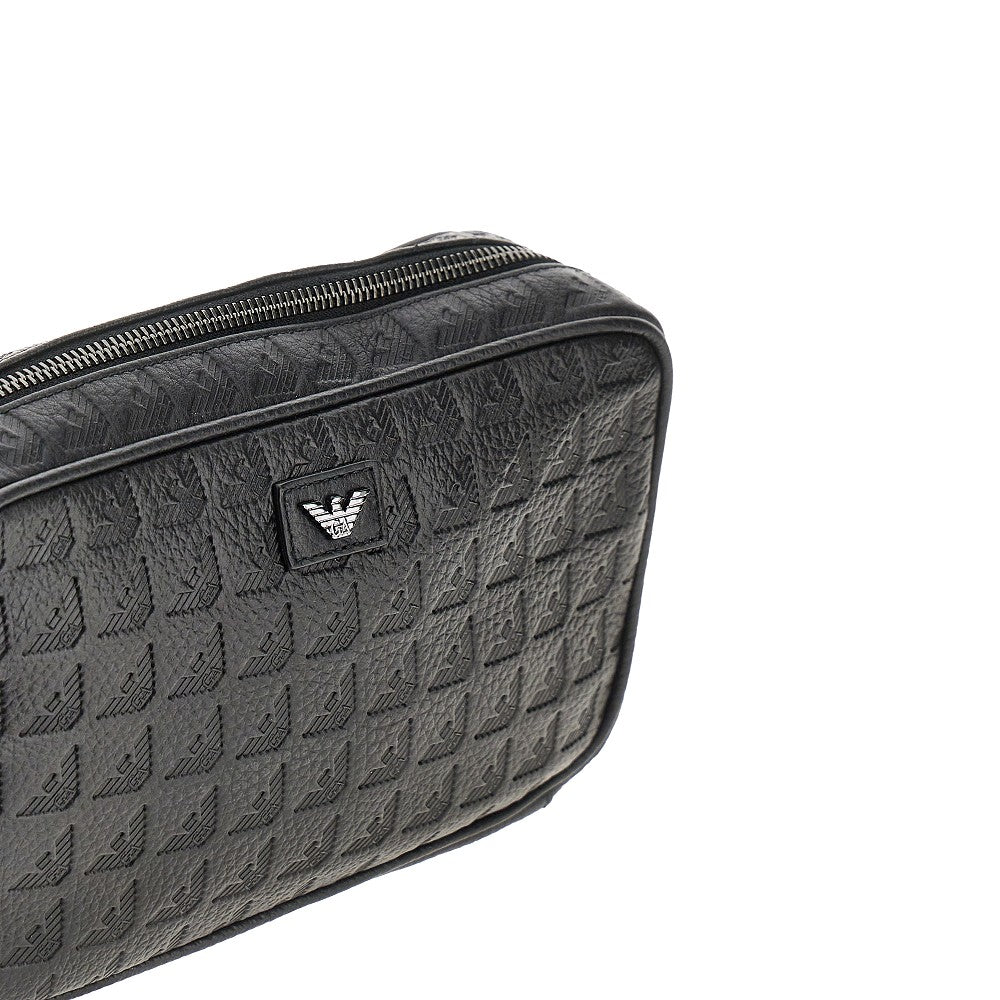 Eagle embossed leather pouch