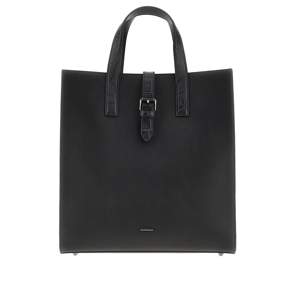Smooth leather shopping bag