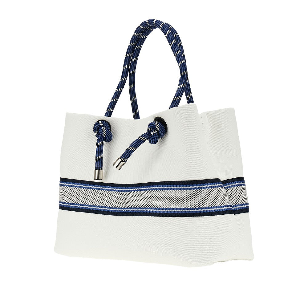 Shopper media in cotone con manici in corda