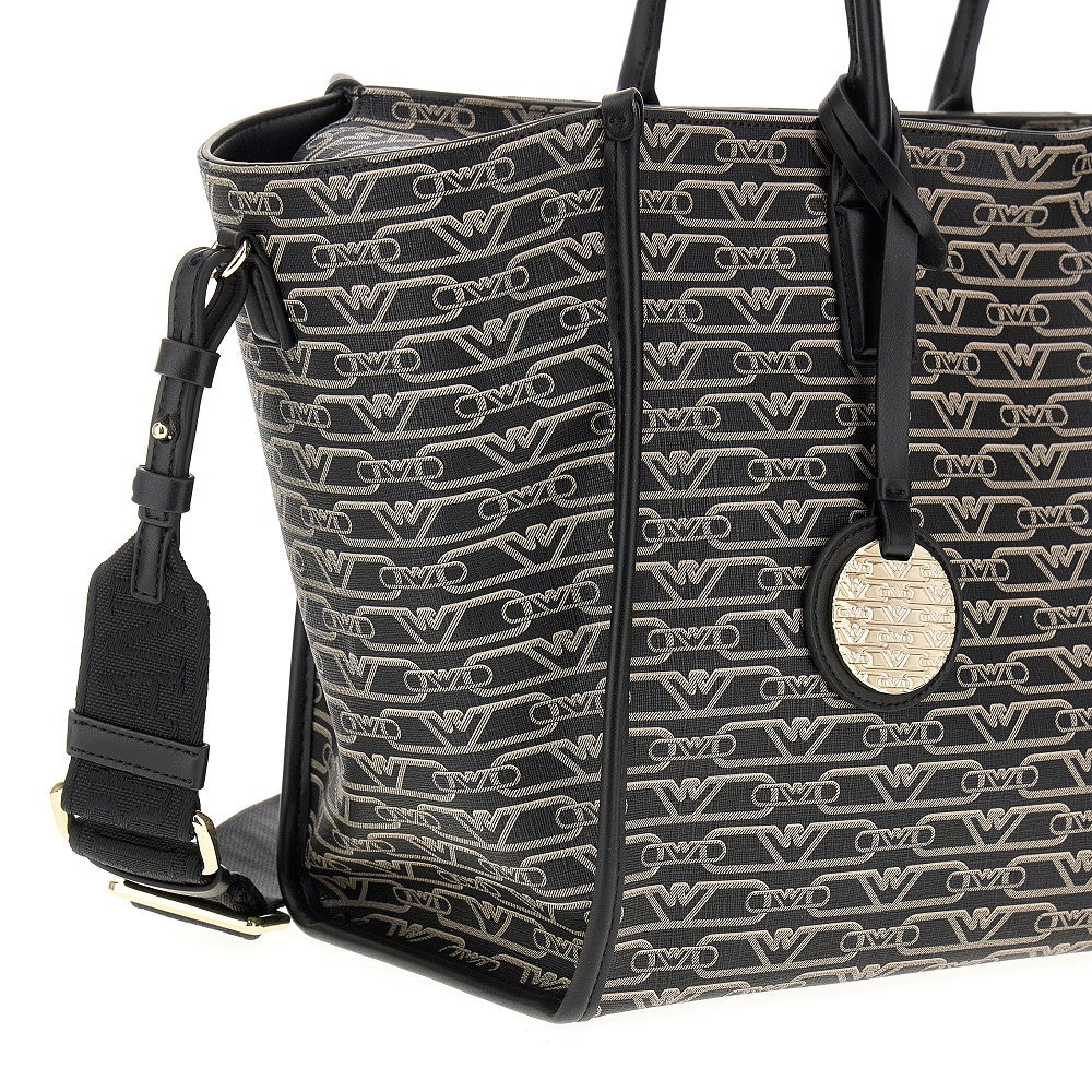 Eagle print coated fabric medium shopping bag