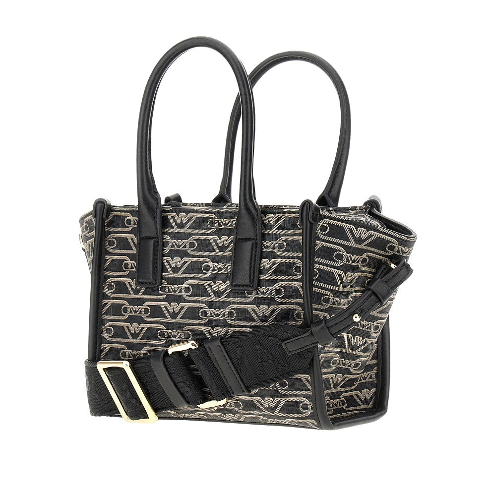 Eagle print coated fabric small shopping bag