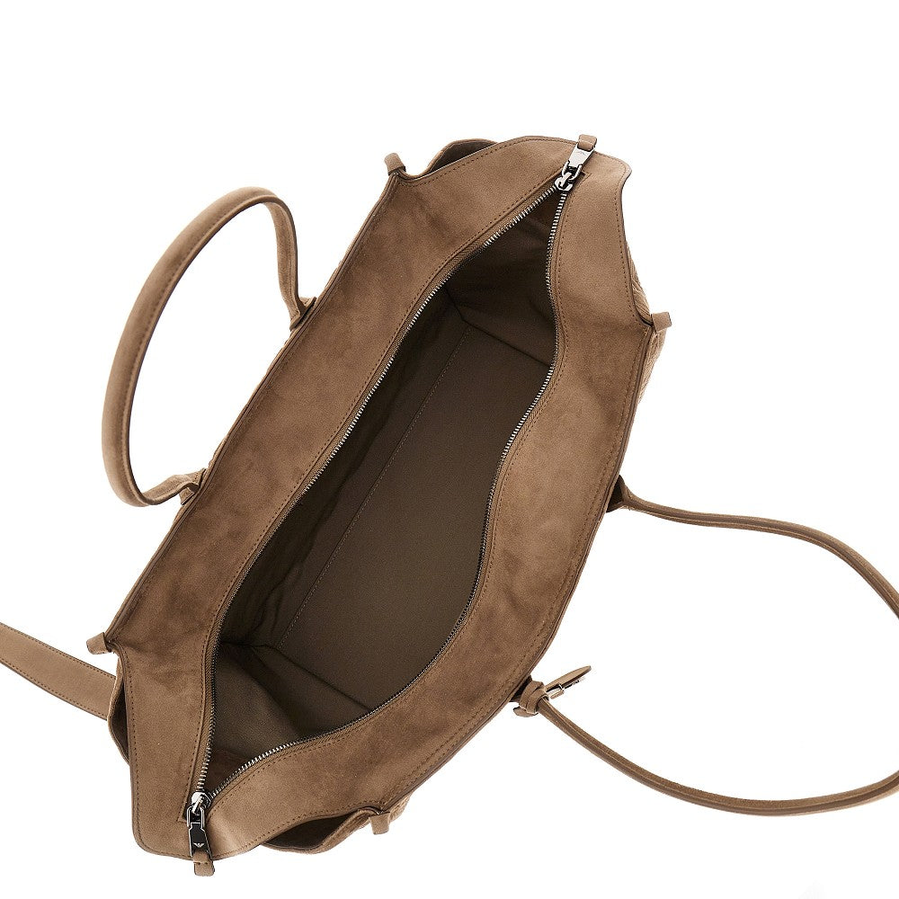 Shopper media in simil suede