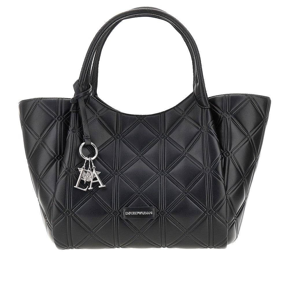 Shopping bag in nappa sintetica goffrata