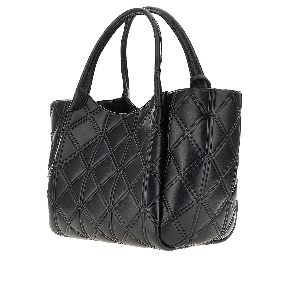 Shopping bag in nappa sintetica goffrata