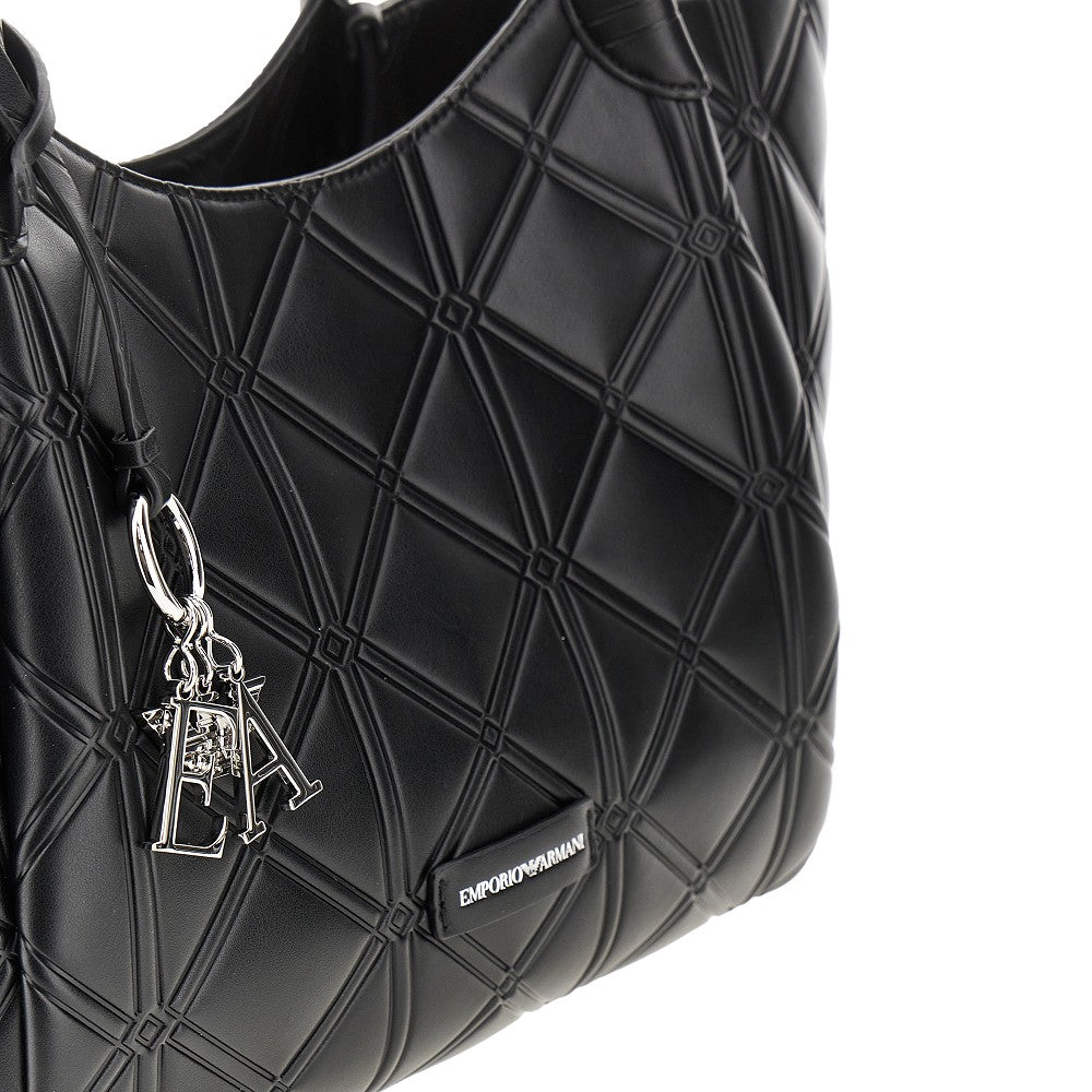 Shopping bag in nappa sintetica goffrata