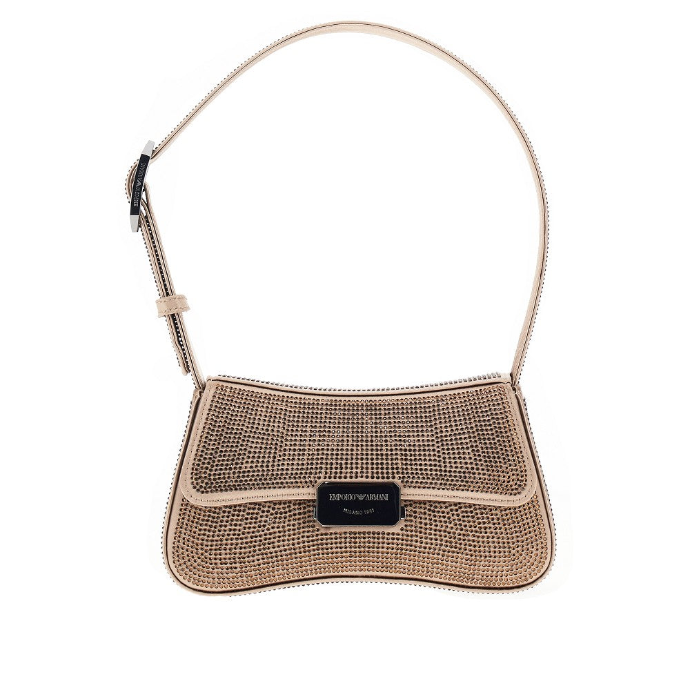 Borsa a spalla 'Baguette' con strass