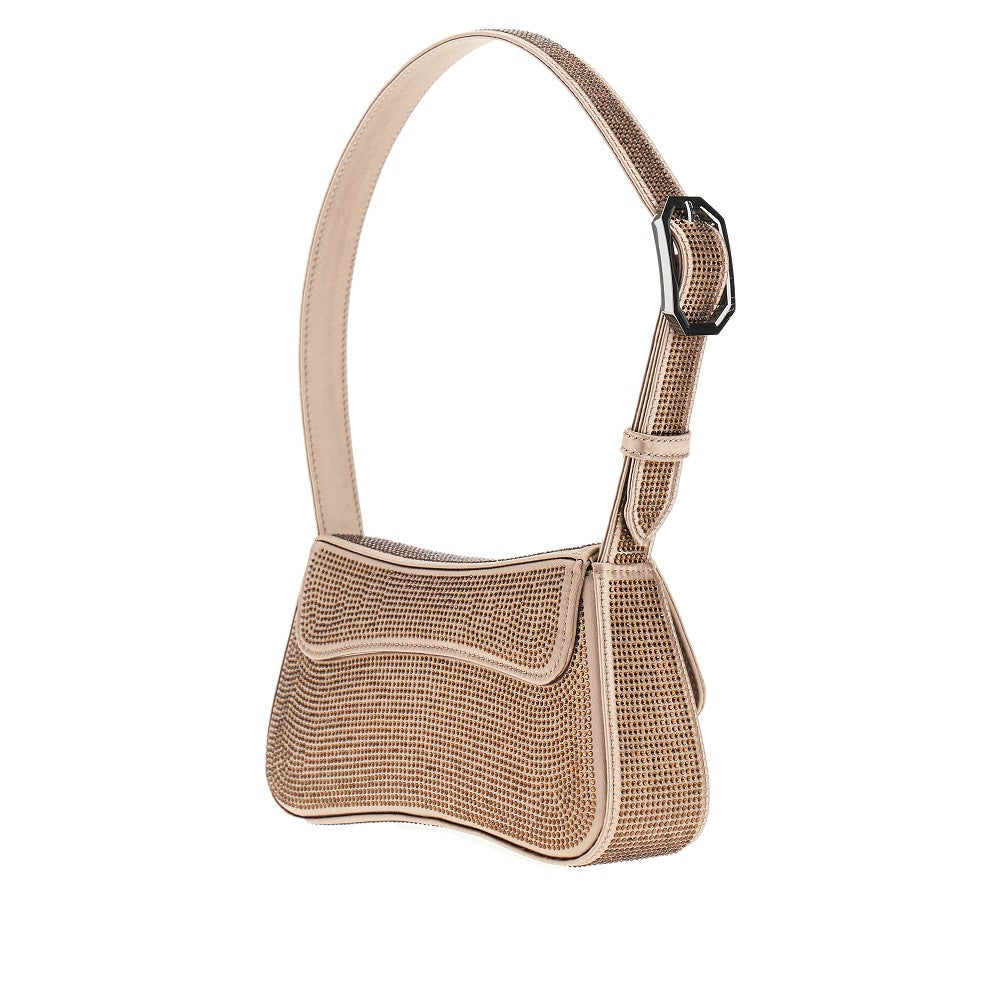 Borsa a spalla 'Baguette' con strass