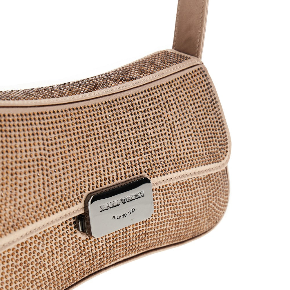 'Baguette' shoulder bag with rhinestone