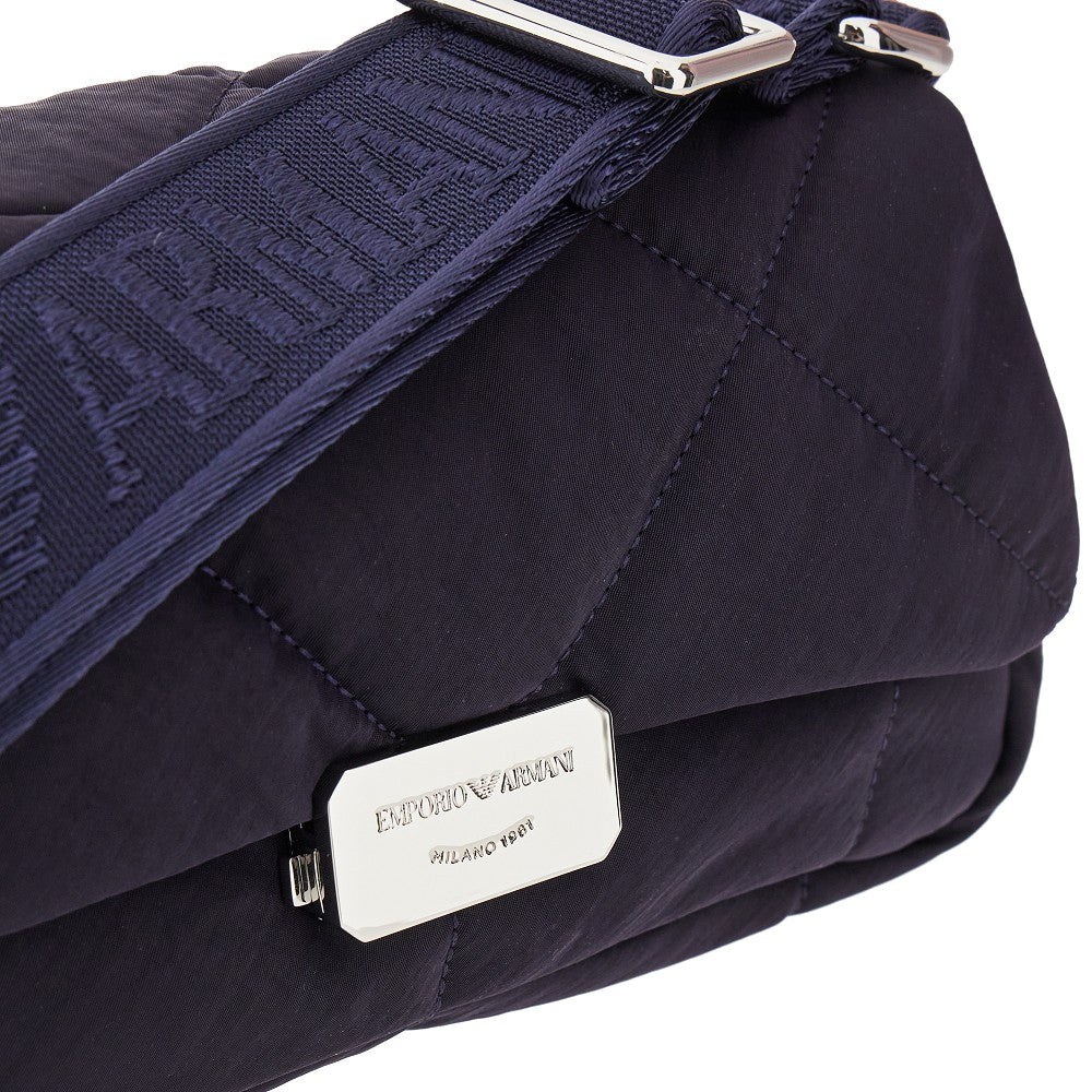 Quilted nylon medium baguette bag