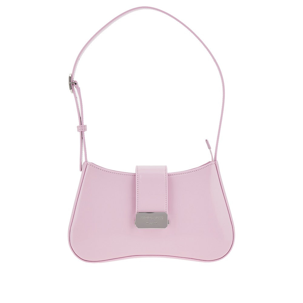 Brushed faux leather shoulder bag