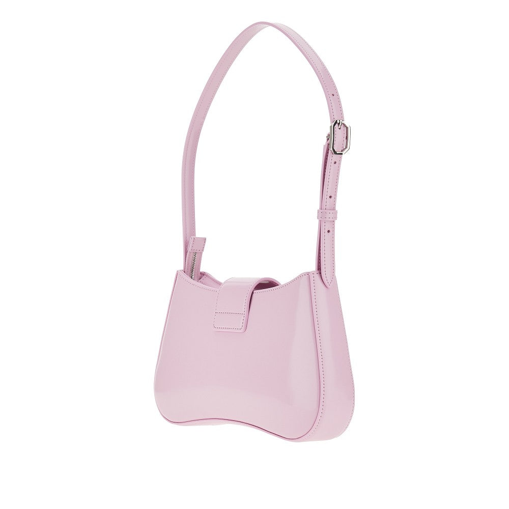 Brushed faux leather shoulder bag
