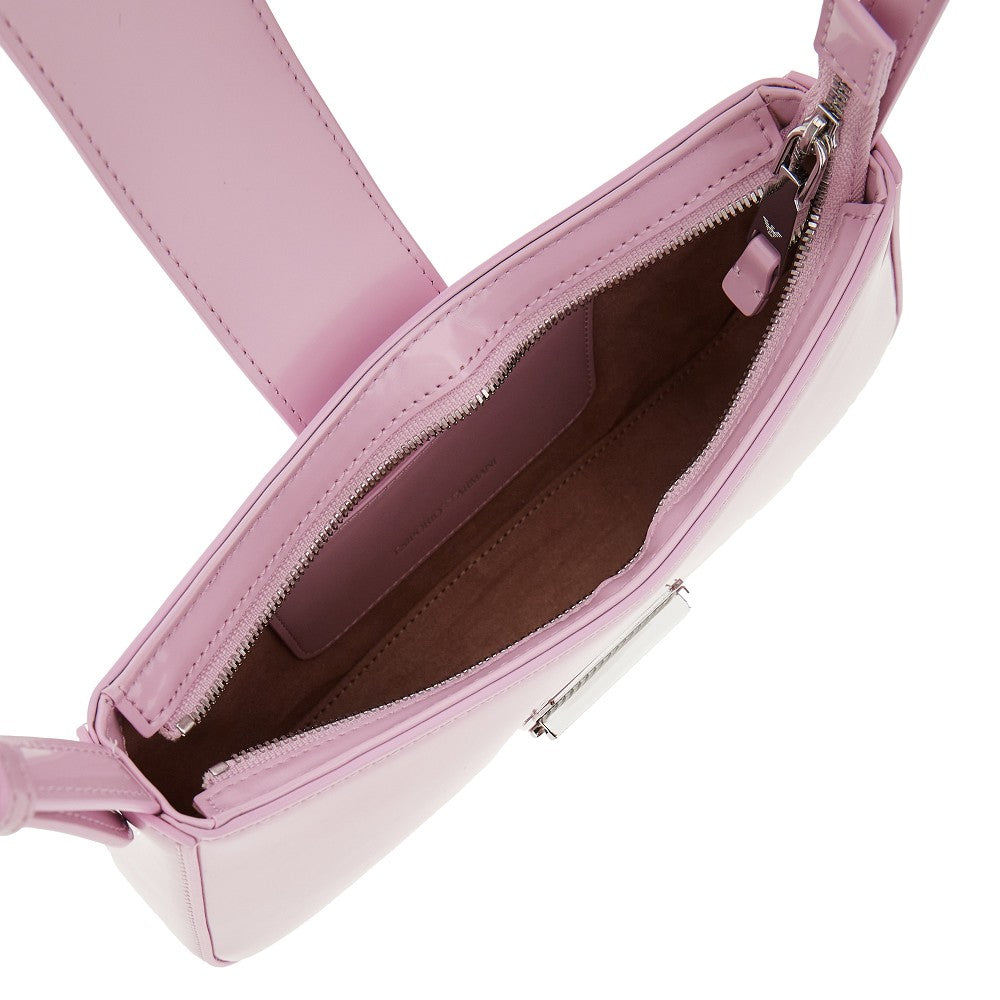 Brushed faux leather shoulder bag