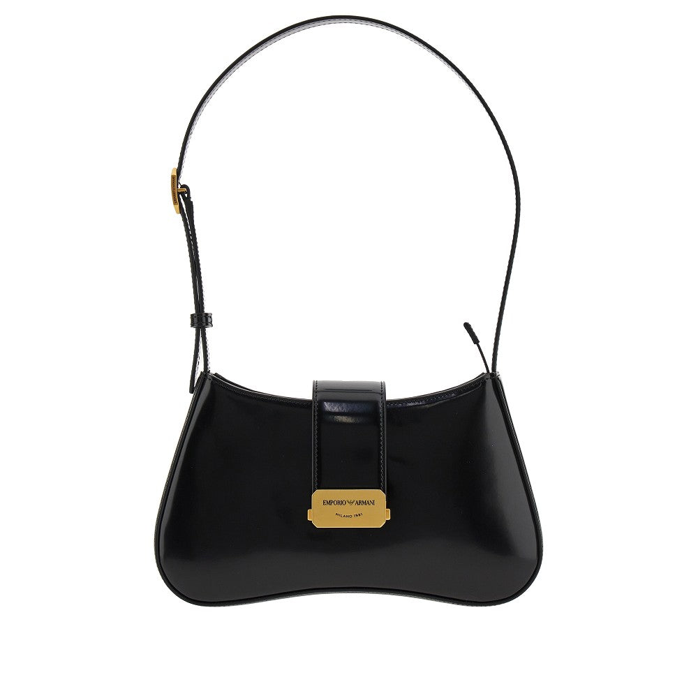 Brushed faux leather shoulder bag
