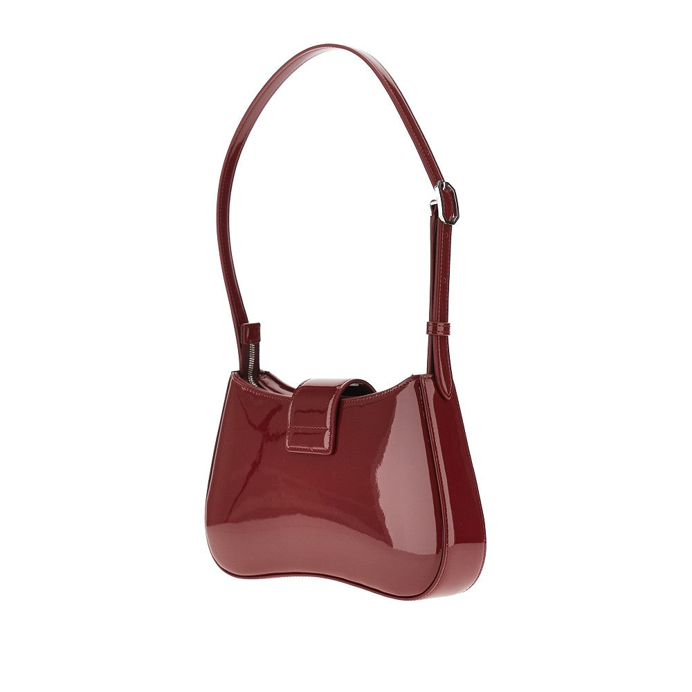 Shiny faux leather shoulder bag