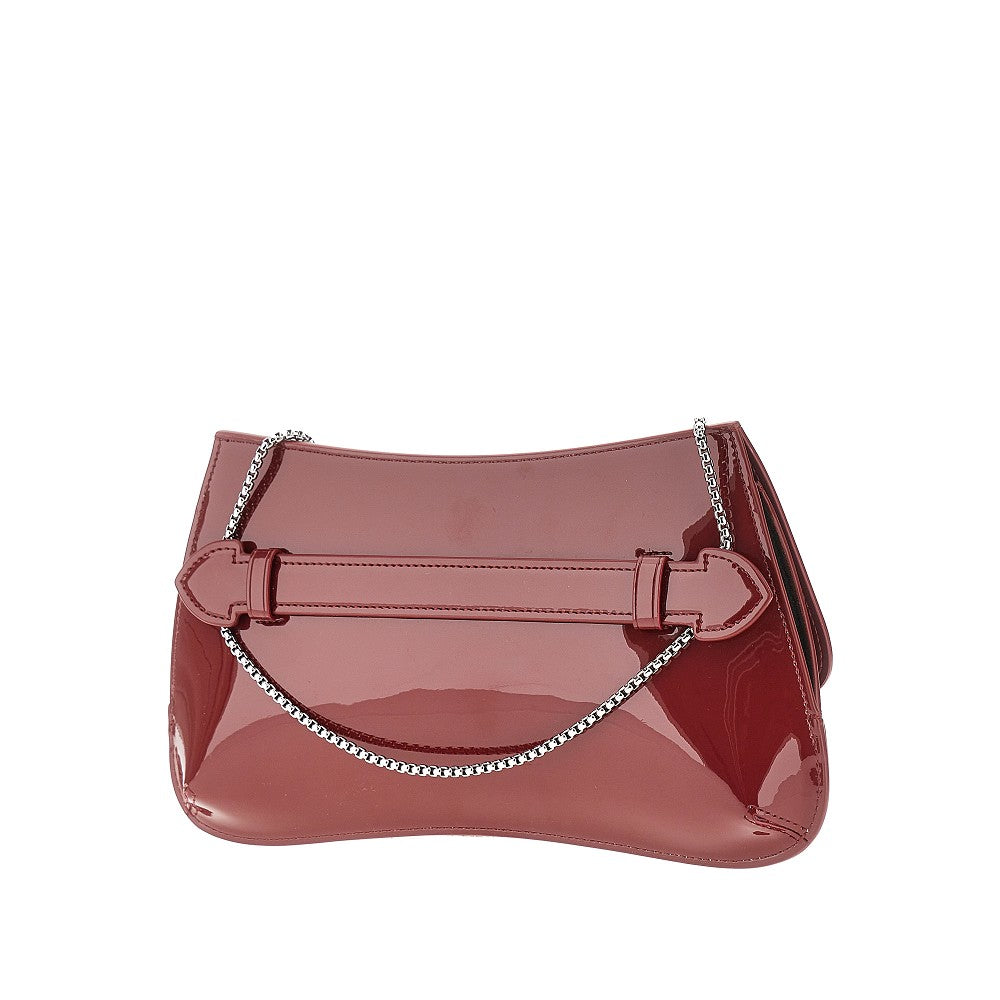 Patent faux leather clutch