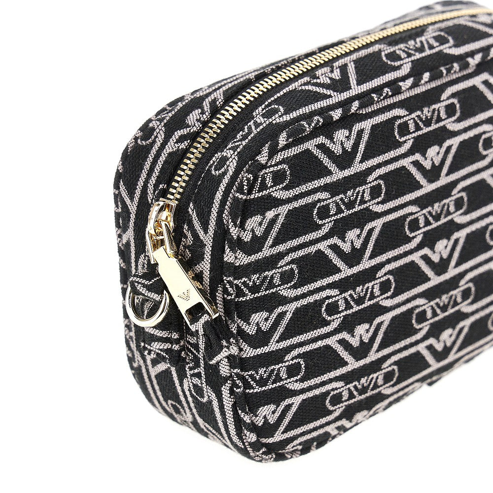 Canvas camera bag with logo motif