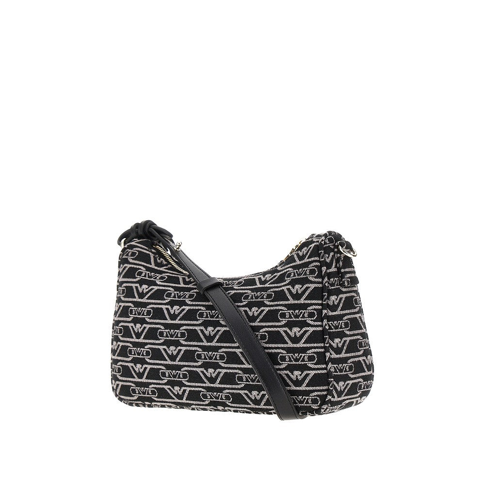 Borsa in tela con logo in jacquard