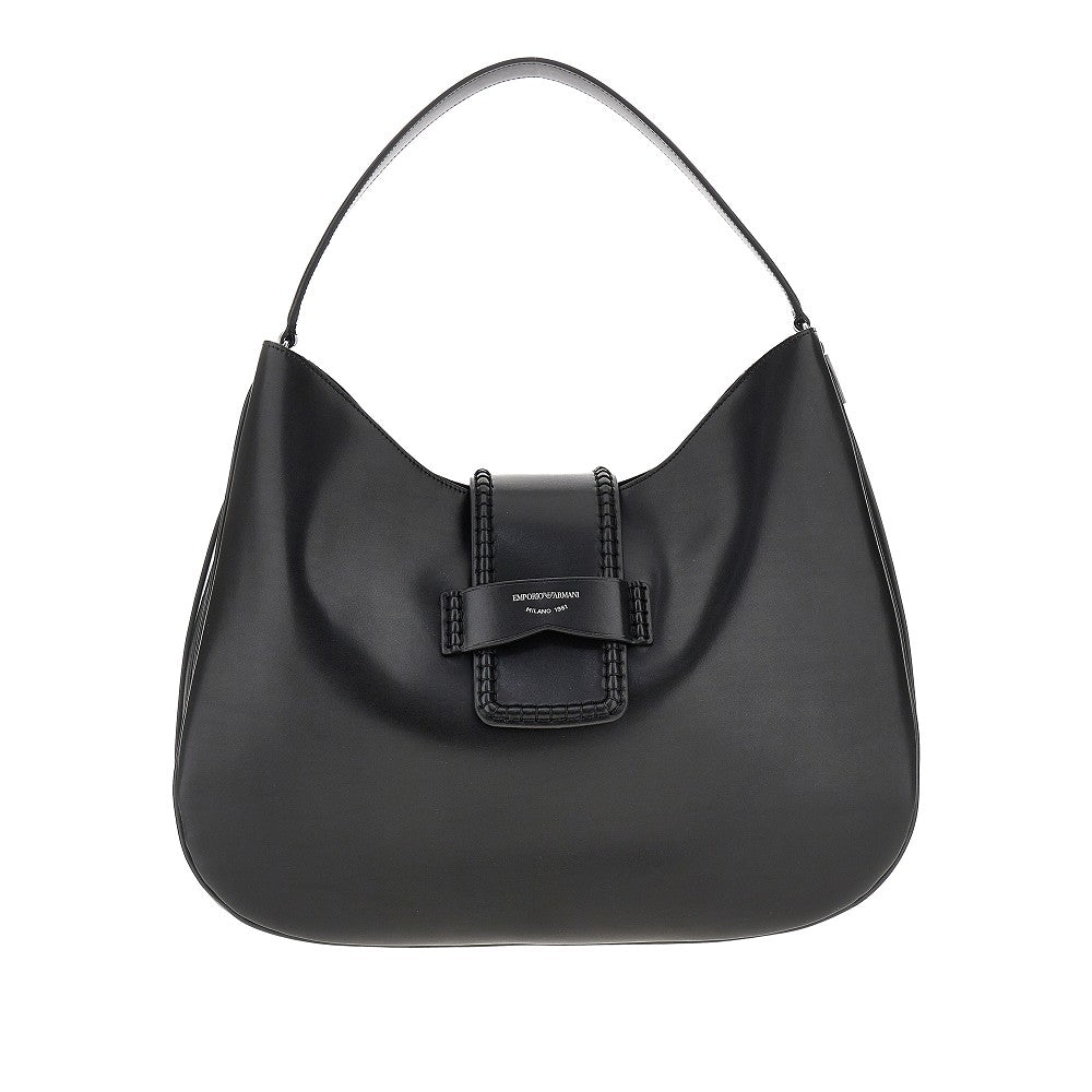 Leather large hobo bag