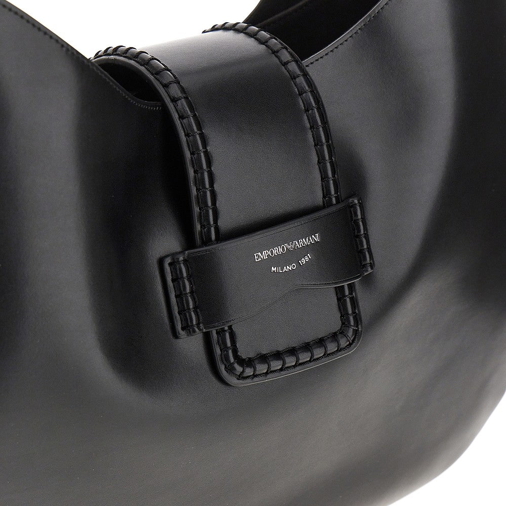 Leather large hobo bag