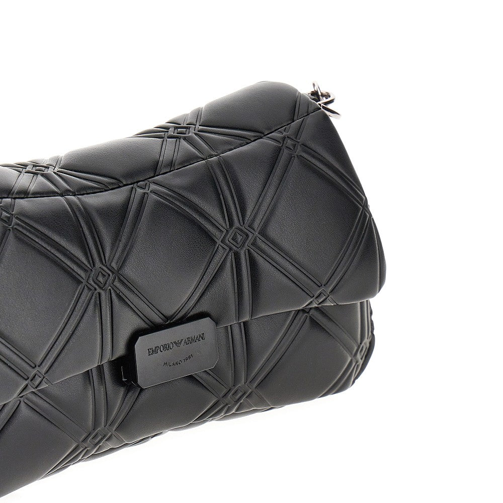 Faux nappa leather medium crossbody bag