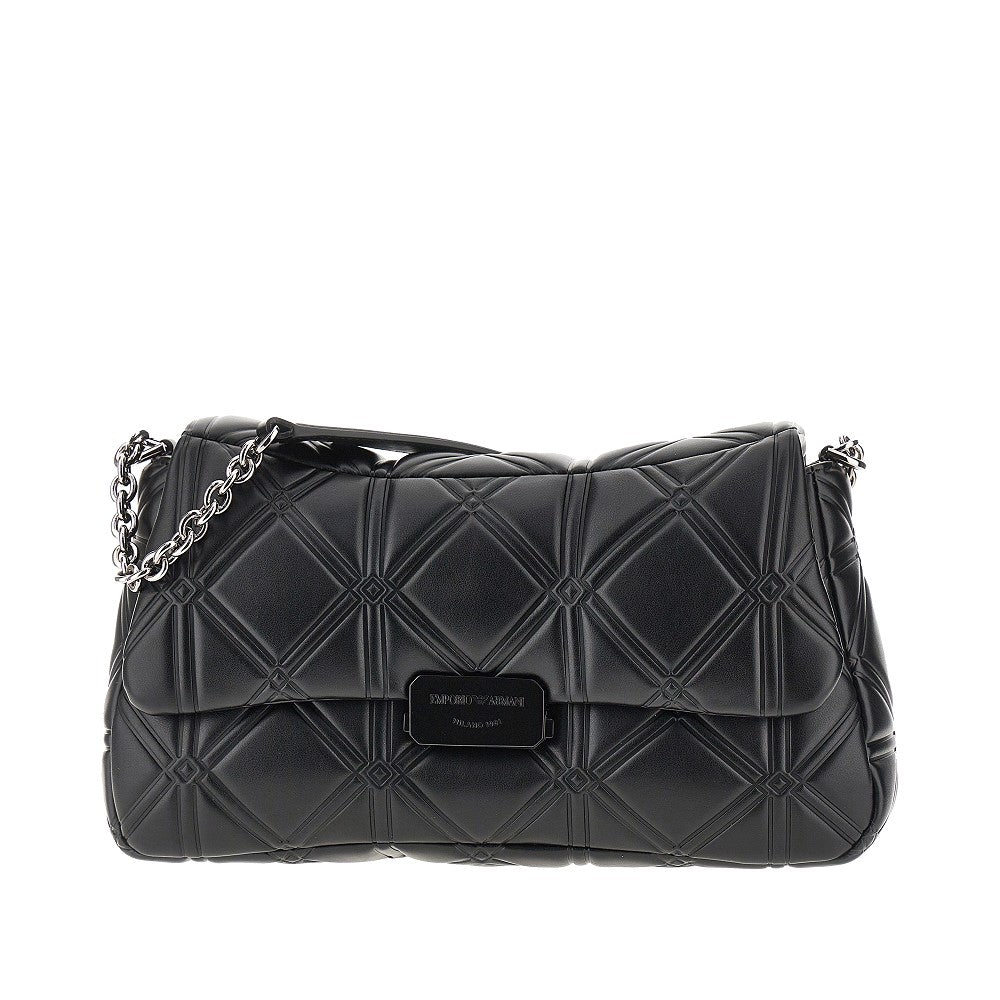 Faux nappa leather large crossbody bag