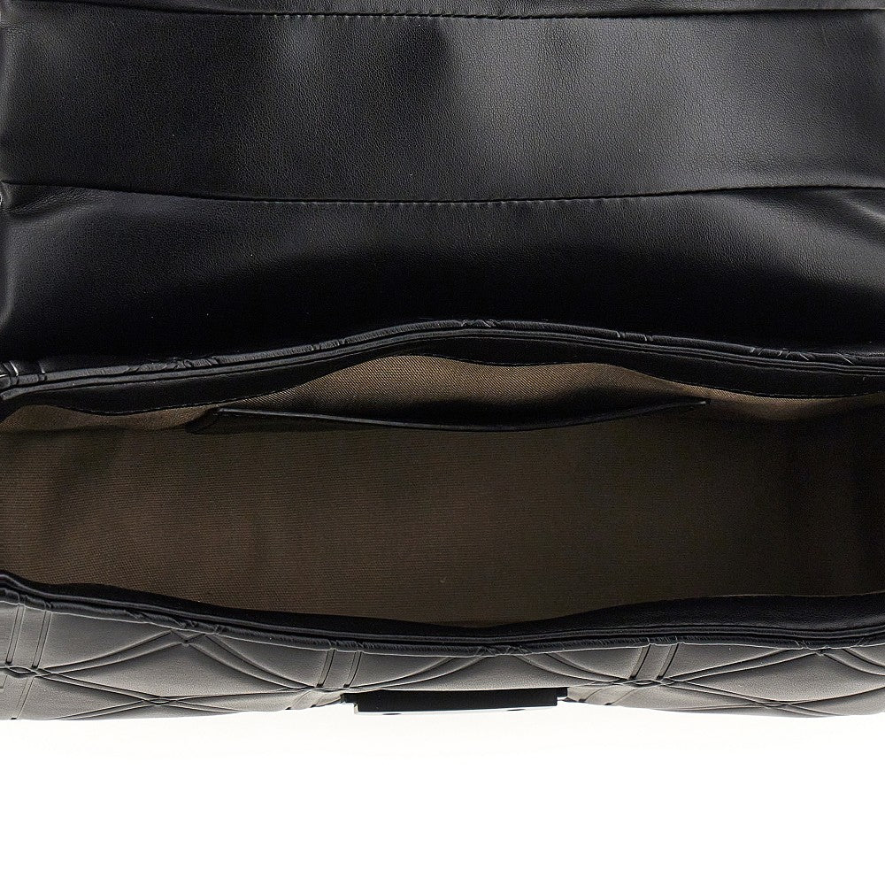 Faux nappa leather large crossbody bag