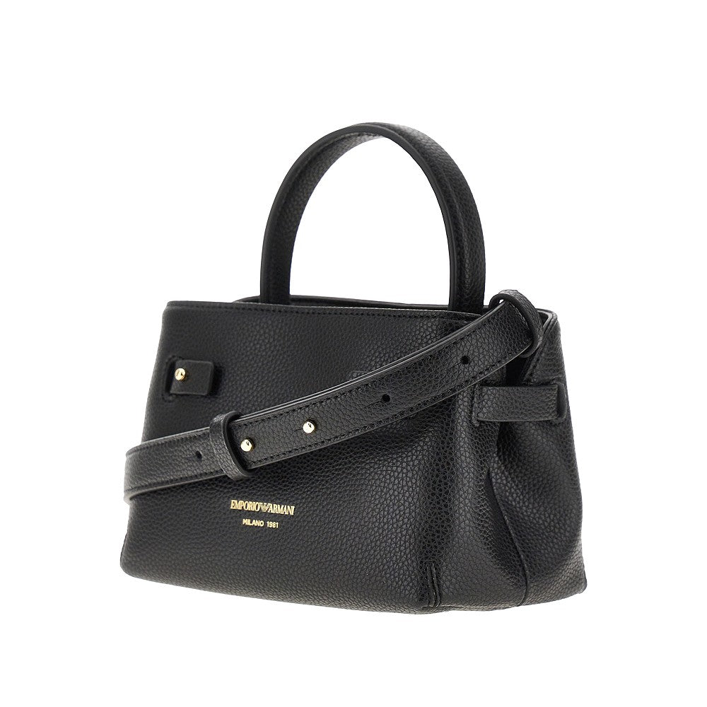 Borsa in simil pelle martellata con logo
