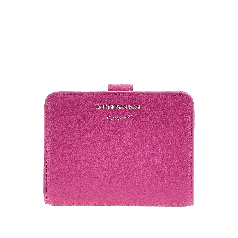 Grained leather bi-fold wallet