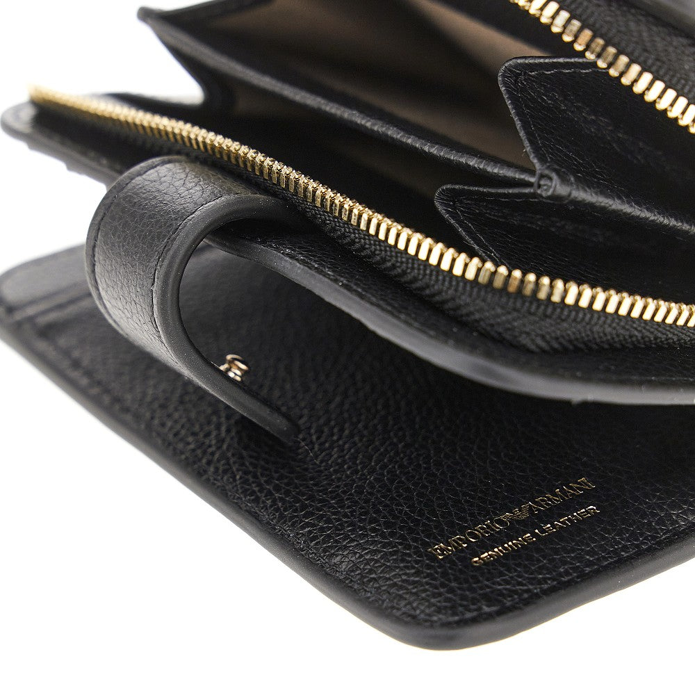 Grained leather bi-fold wallet