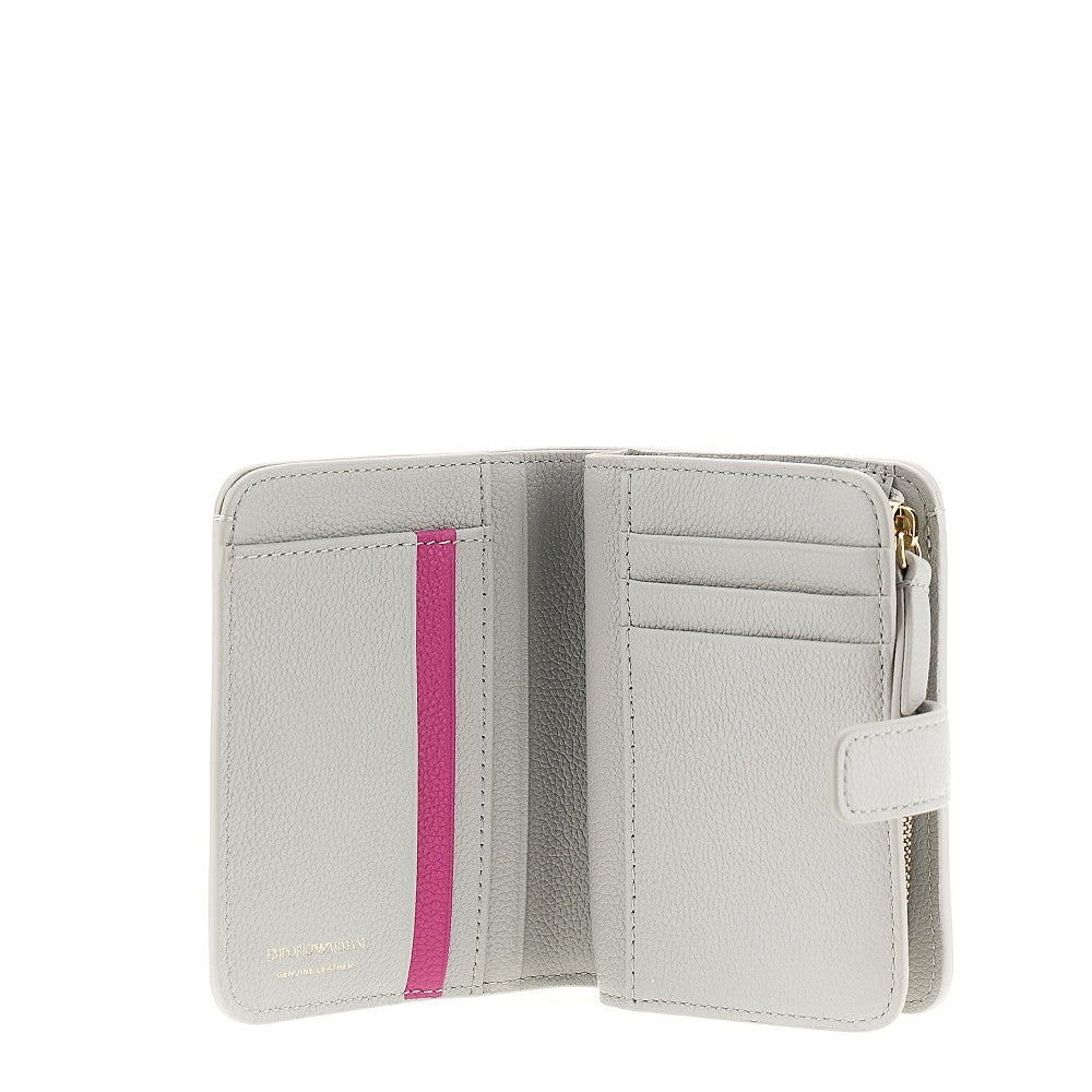Grained leather bi-fold wallet