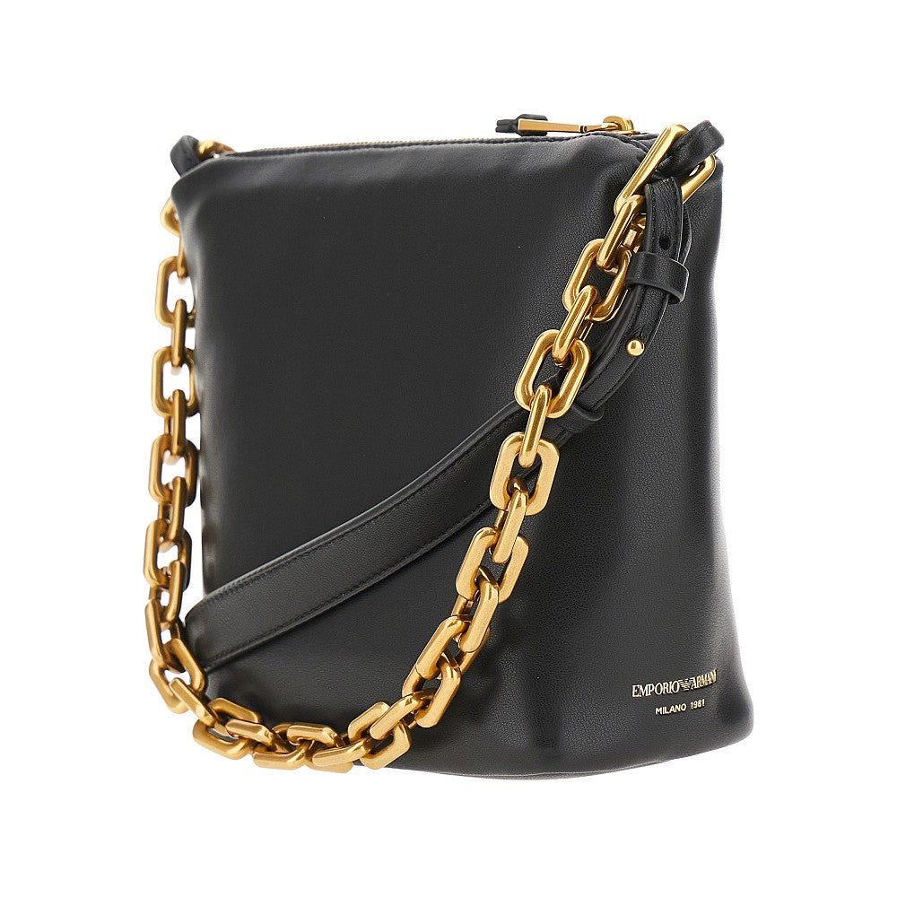 Borsa hobo piccola in nappa con catena