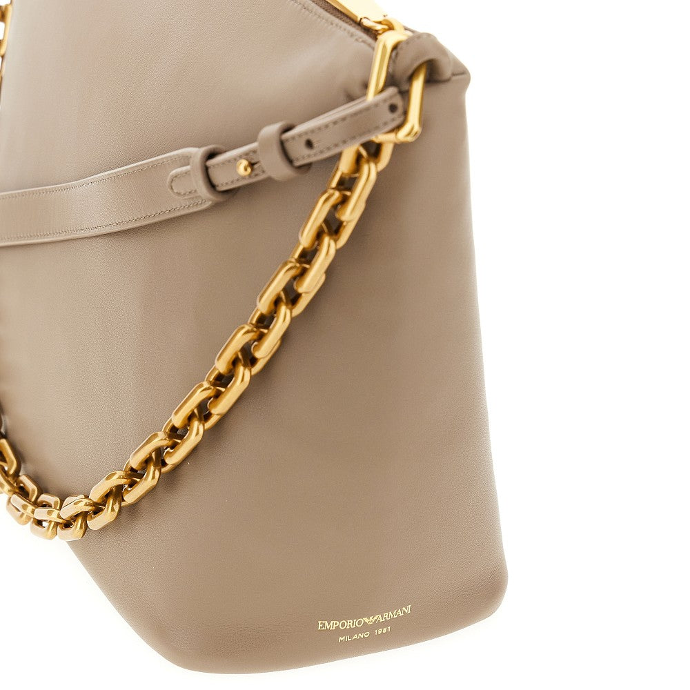 Nappa leather medium hobo bag with chain