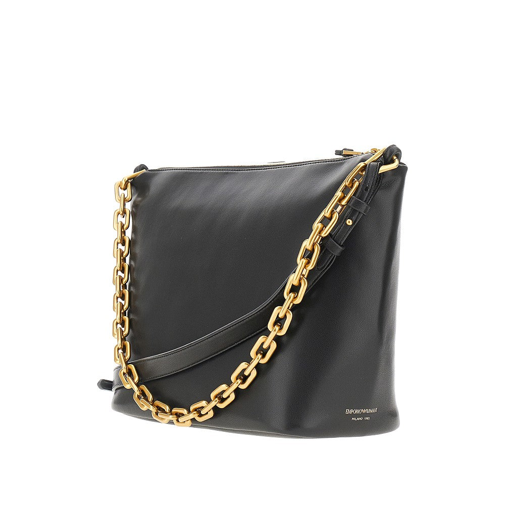 Borsa hobo media in nappa con catena