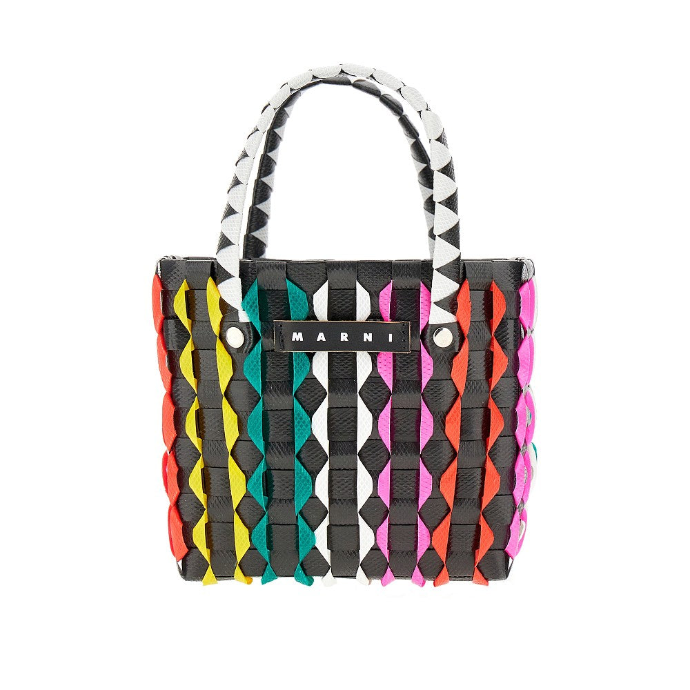 Woven mini basket bag