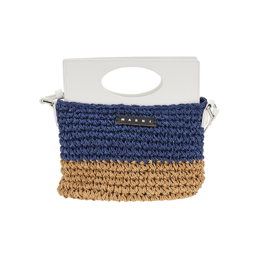 Kids woven synthetic raffia bag