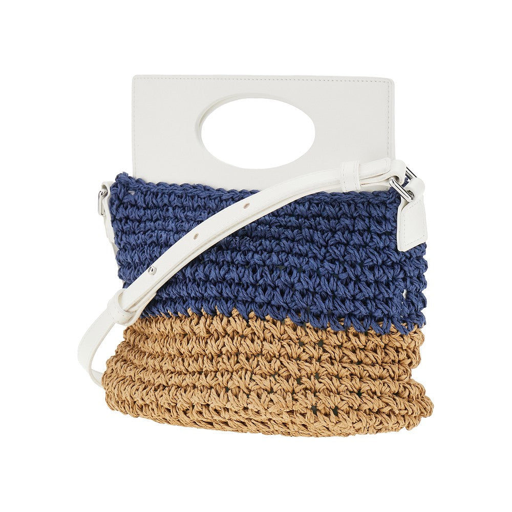 Kids woven synthetic raffia bag
