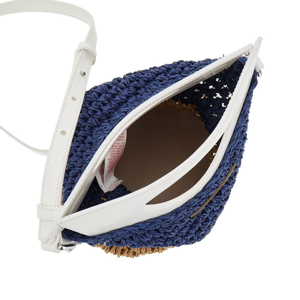 Kids woven synthetic raffia bag