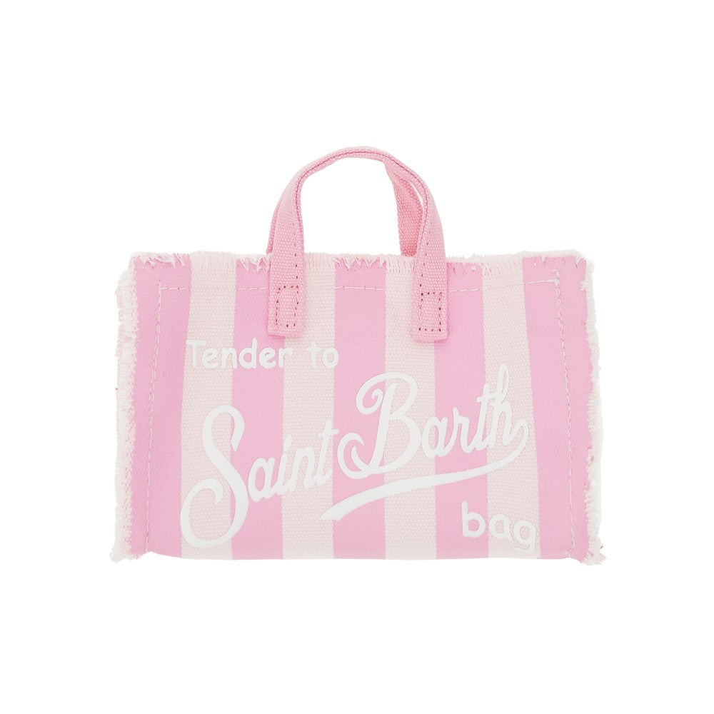 Phone bag in canvas con motivo a righe