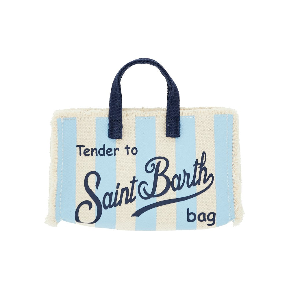 Phone bag in canvas con motivo a righe