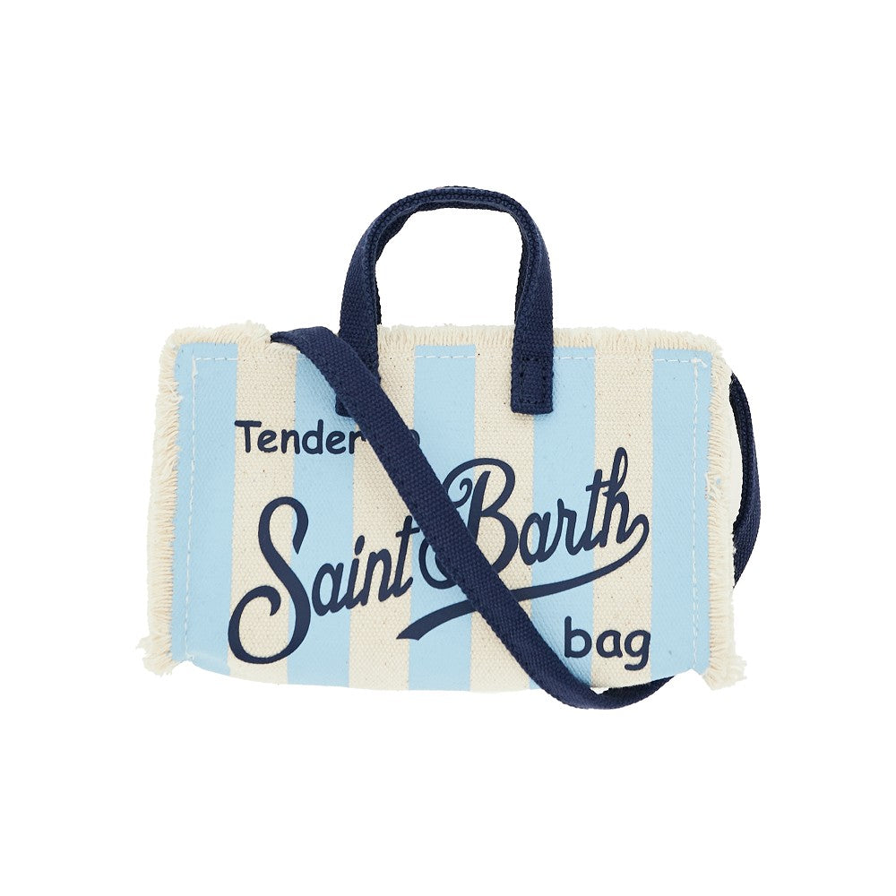 Phone bag in canvas con motivo a righe