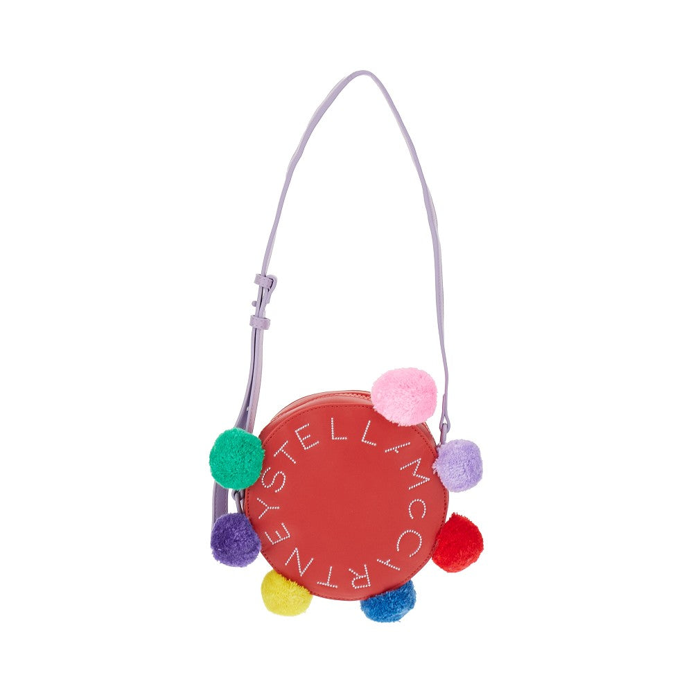 Faux leather bags with pompoms
