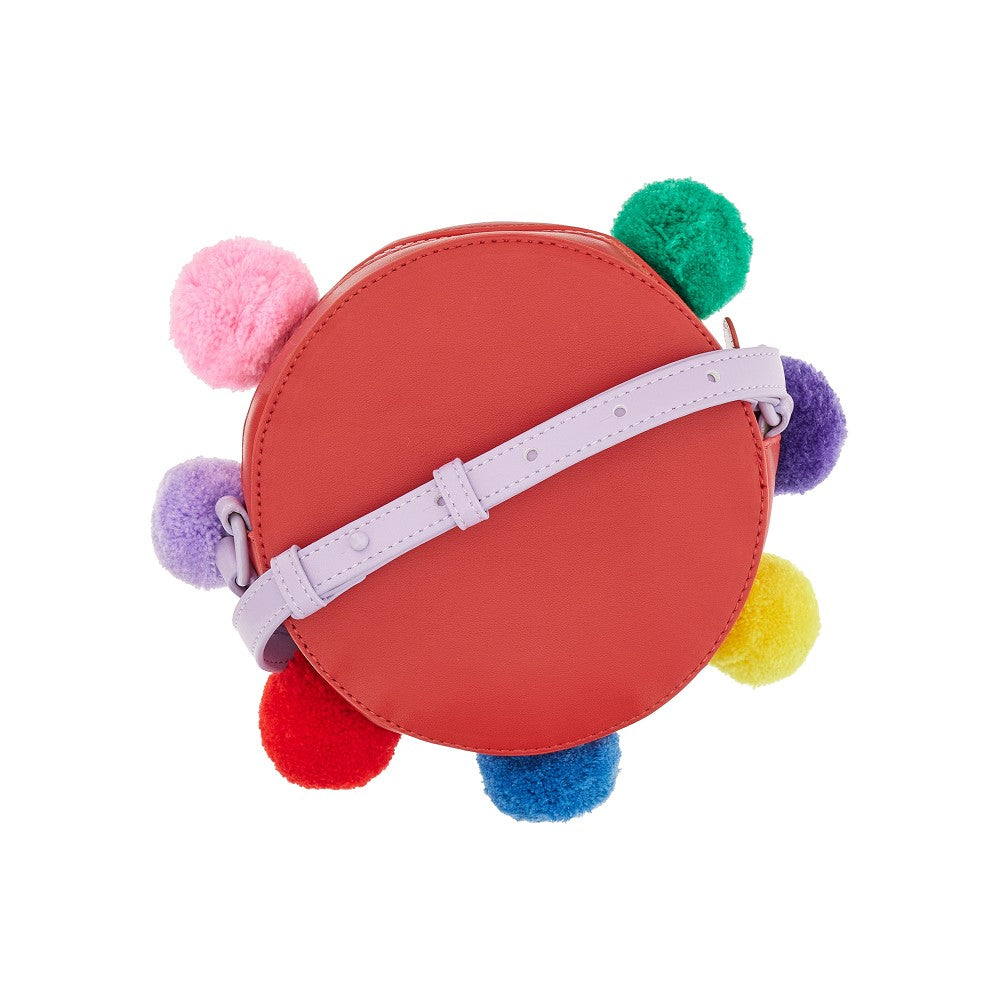 Faux leather bags with pompoms