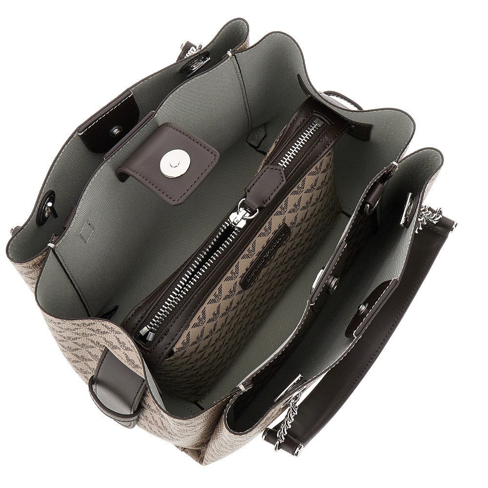 Borsa in finta pelle Eagle all-over