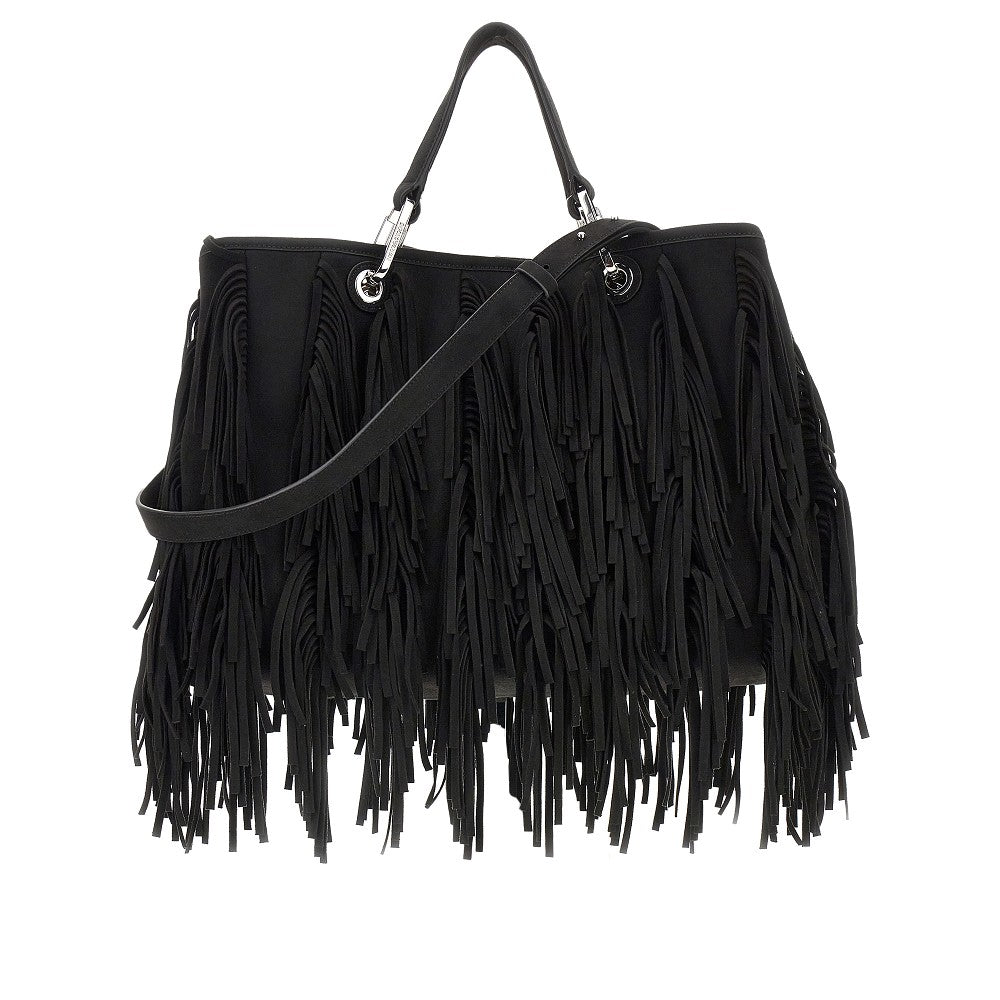 Fringed faux suede leather medium 'MyEA' bag