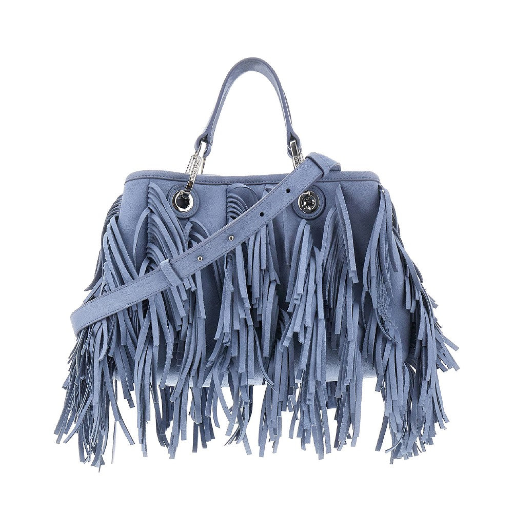 Borsa 'MyEA' piccola in similpelle con frange