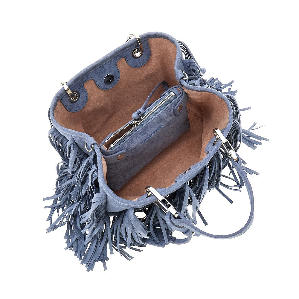 Borsa 'MyEA' piccola in similpelle con frange