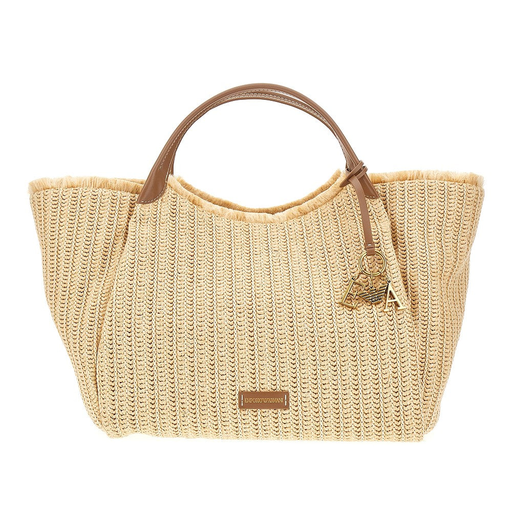 Maxi Shopper in simil rafia intrecciata