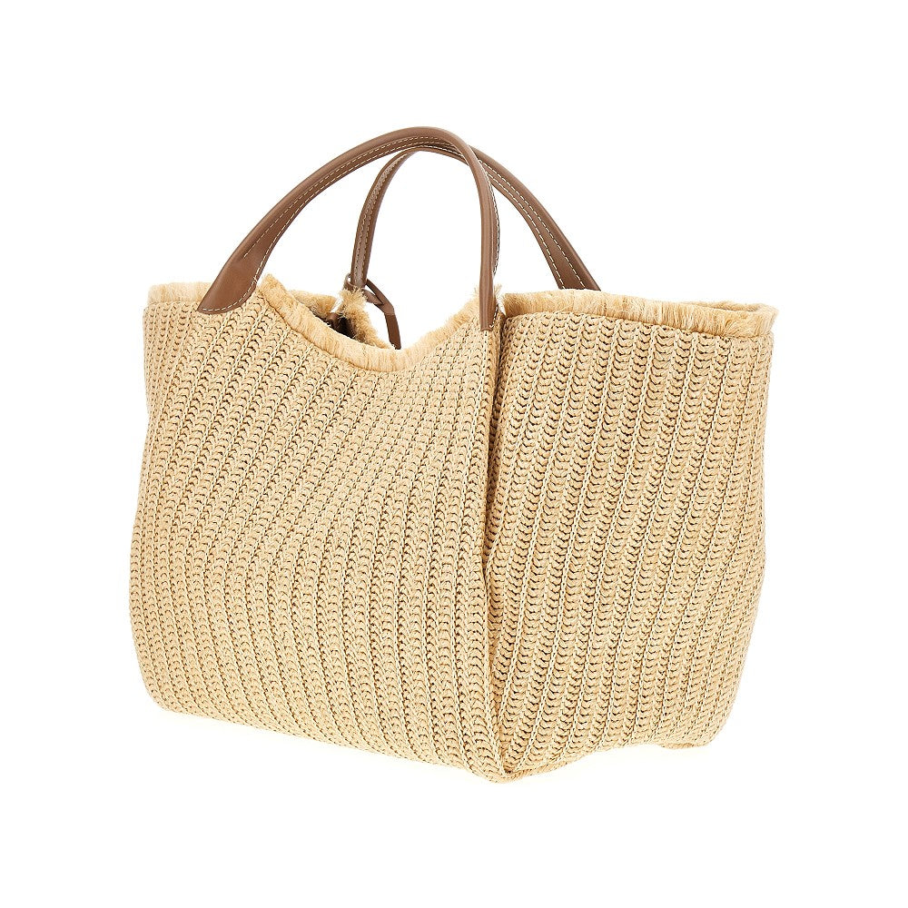 Maxi Shopper in simil rafia intrecciata