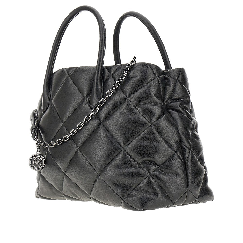 Tote bag grande in simil nappa trapuntata