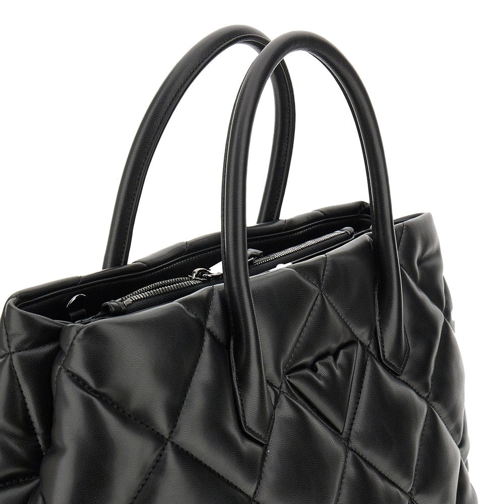 Tote bag grande in simil nappa trapuntata